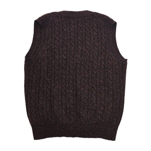 Spier & Mackay Sweater Vest Mens 2XL Burgundy Wool Cable V Neck Button Front - Picture 2 of 12